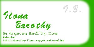 ilona barothy business card